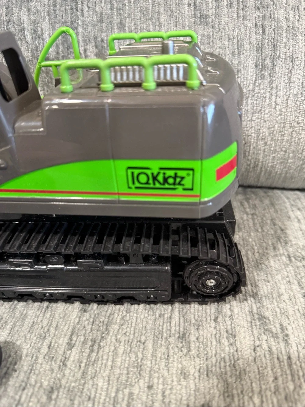Remote Control Excavator Toy in Gray & Neon Green